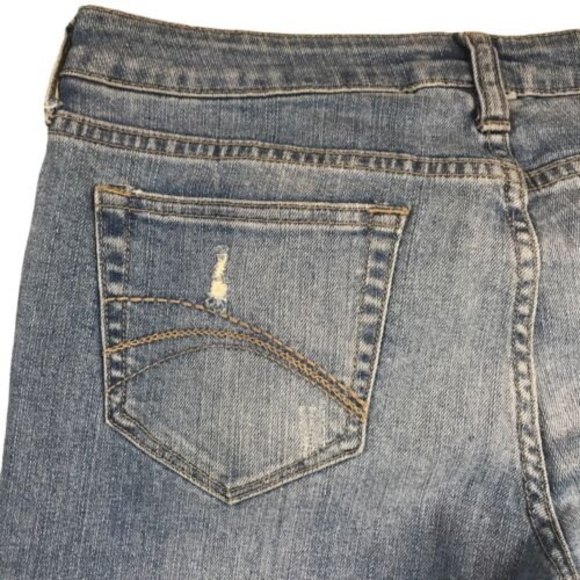 Decree Women Blue Denim 34x31 Bootcut Distressed Ripped Jeans Size 11 - Picture 9 of 12